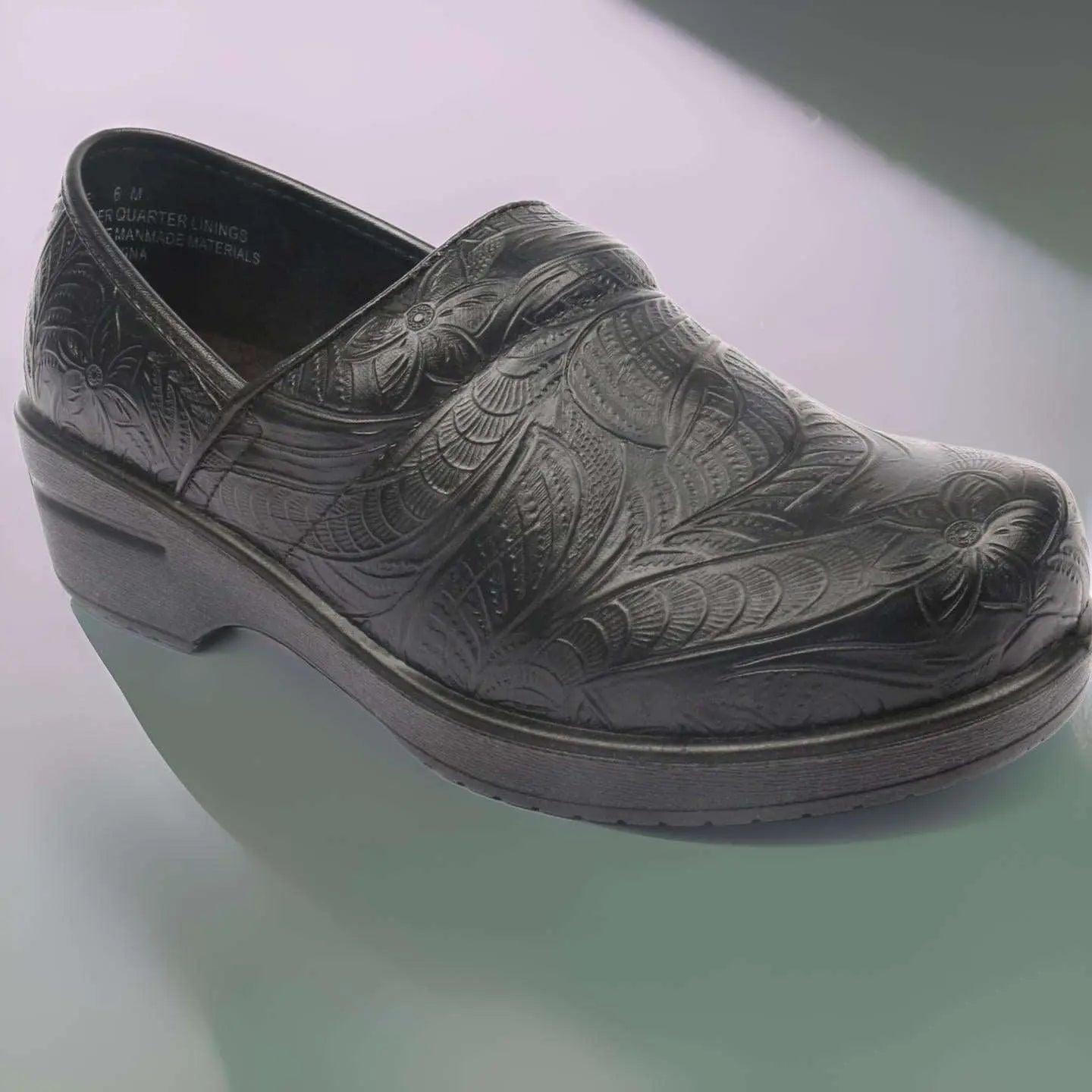 Tooled Clogs Black Tooled Nursing Clogs