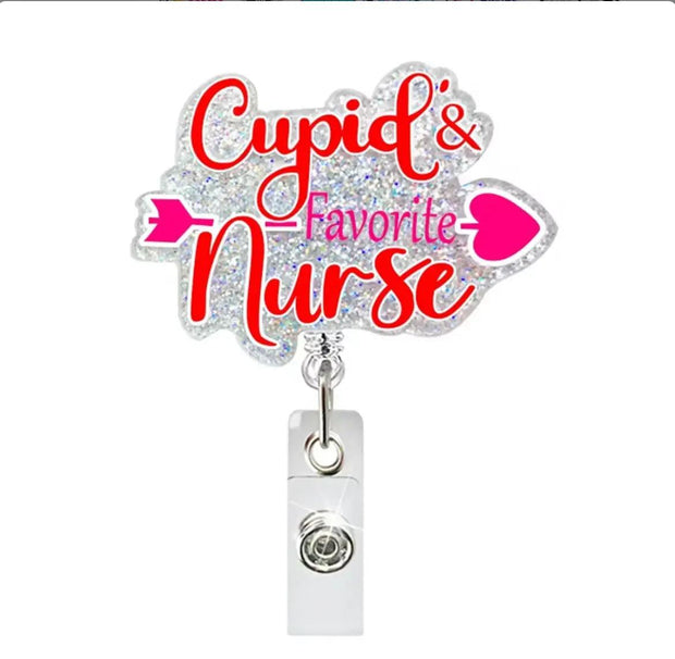 Cupid Fav Nurse Badge Holder - Scrubs Galore Uniforms 
