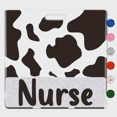 Cow Print Nurse Badge Buddy