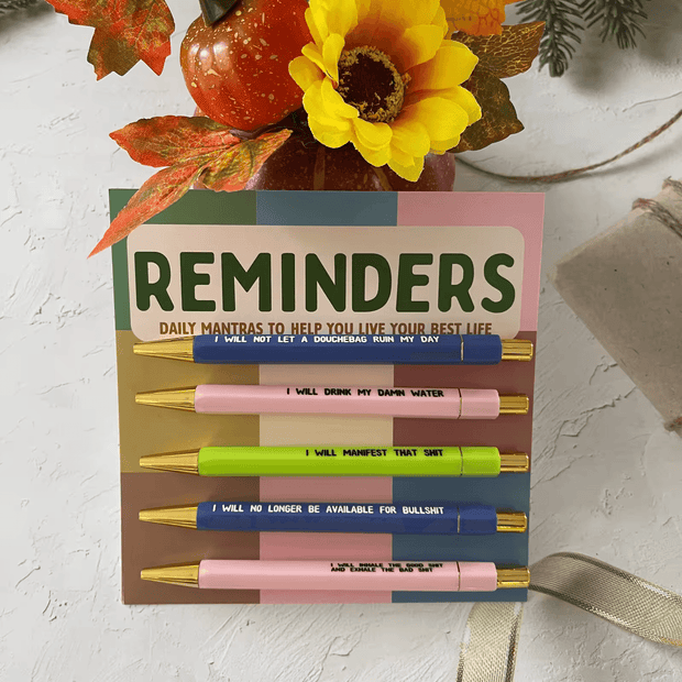 Daily Reminders 5 Piece Ball Point Pen Set - Scrubs Galore Uniforms 