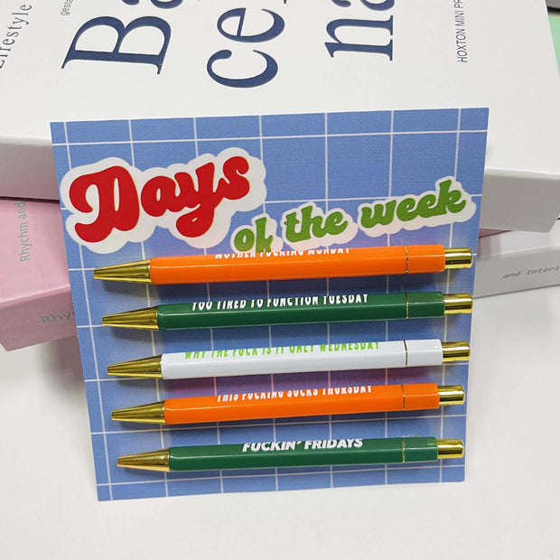 Days Of The Week Ball Point Pen Set - Scrubs Galore Uniforms 