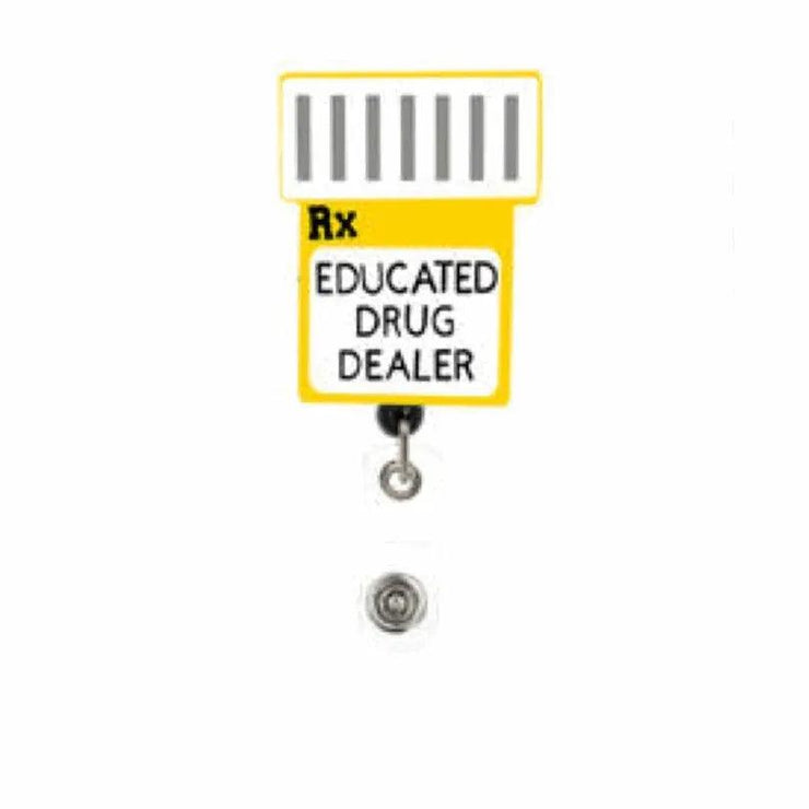 Educated Drug Dealer Badge Reel Pharmacist Badge Reel Cute Badge Reel Nurse Badge  Reel Glitter Badge Reel Funny Badge Reel 