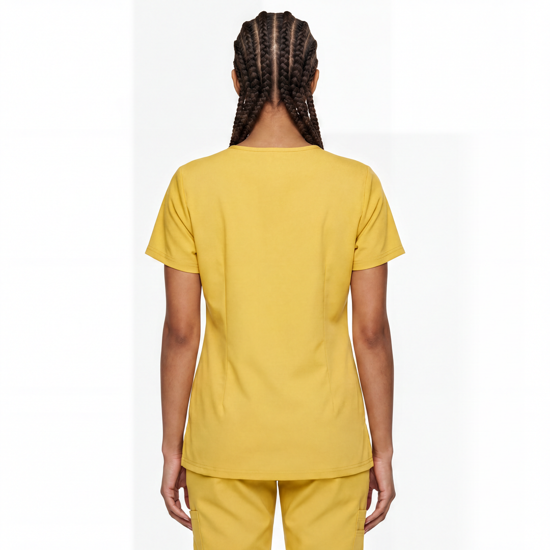 Flex Appeal Women’s Scrub Top – Mustard Yellow