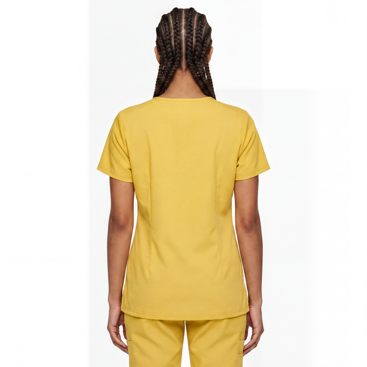 Flex Appeal Women’s Scrub Top – Mustard Yellow