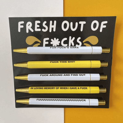 Fresh Out Of Fucks 5 Piece Ball Point Pen Set