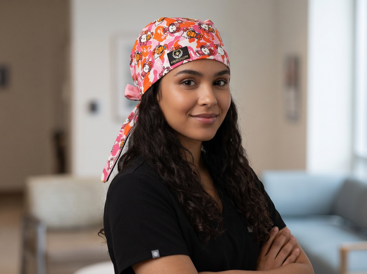 Pink Army Satin-Lined Scrub Cap