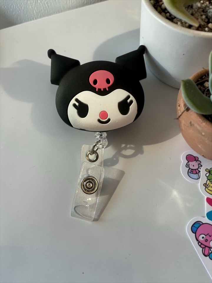 Kuromi Inspired Badge Reel