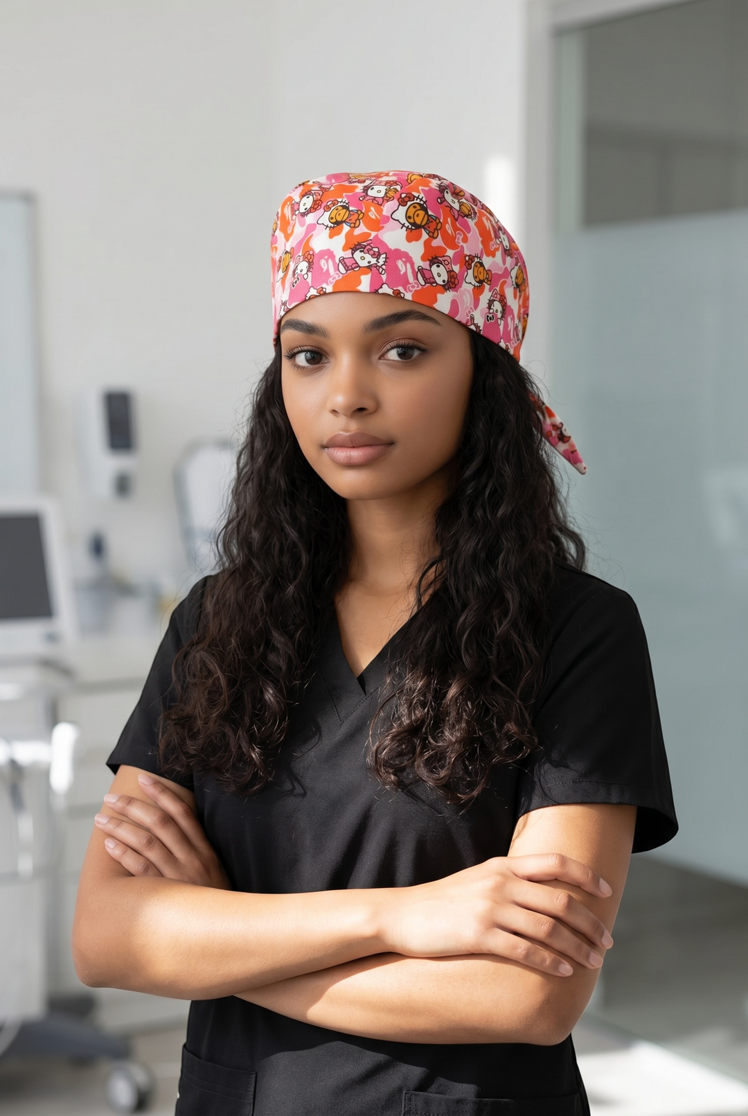 Pink Army Satin-Lined Scrub Cap