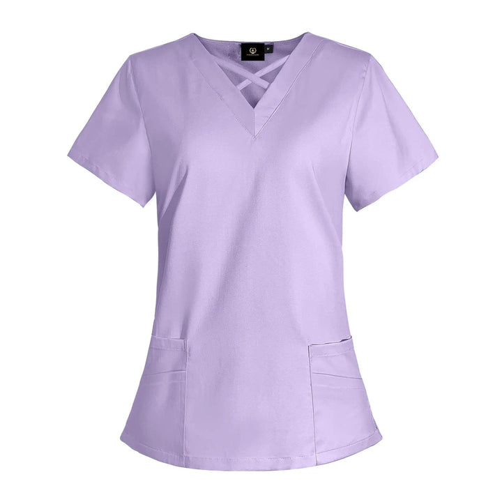 Lilac Criss Cross Top - Scrubs Galore Uniforms 