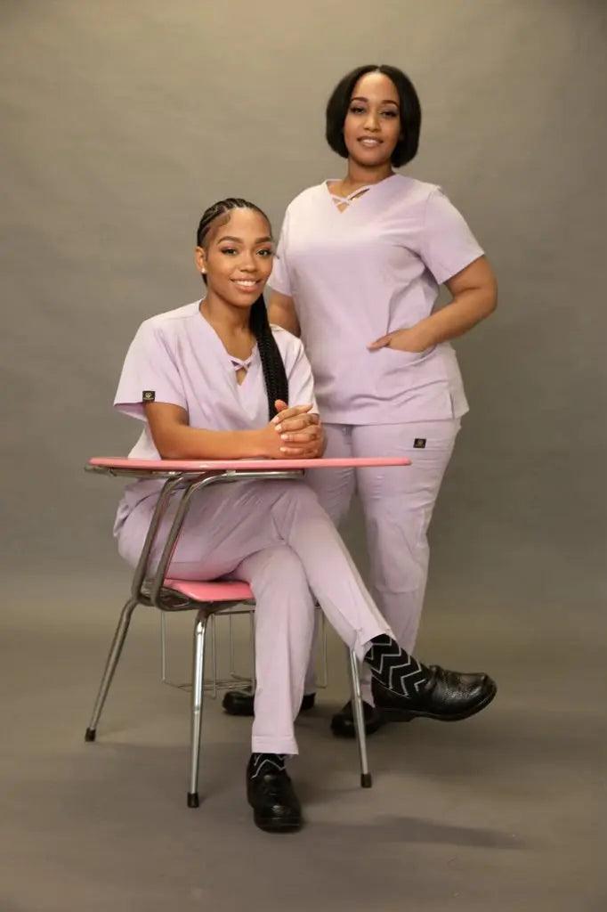 Lilac Criss Cross Top - Scrubs Galore Uniforms 