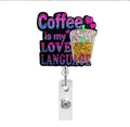 Love Coffee Badge Holder - Scrubs Galore Uniforms 