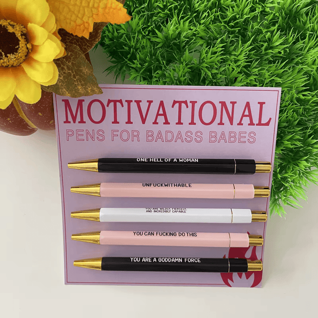 Motivational 5 piece ball Point Pen Set - Scrubs Galore Uniforms 