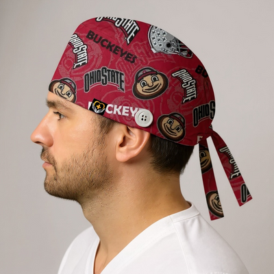 Ohio State Buckeyes Inspired Scrub Cap (Unisex)