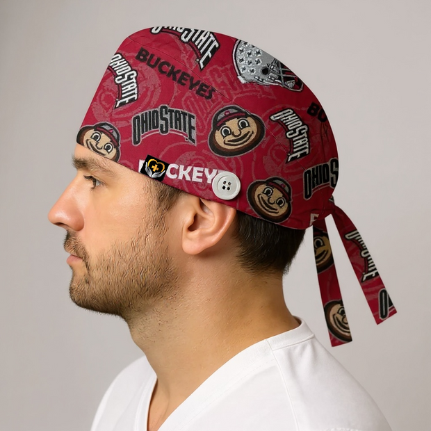 Ohio State Buckeyes Inspired Scrub Cap (Unisex)