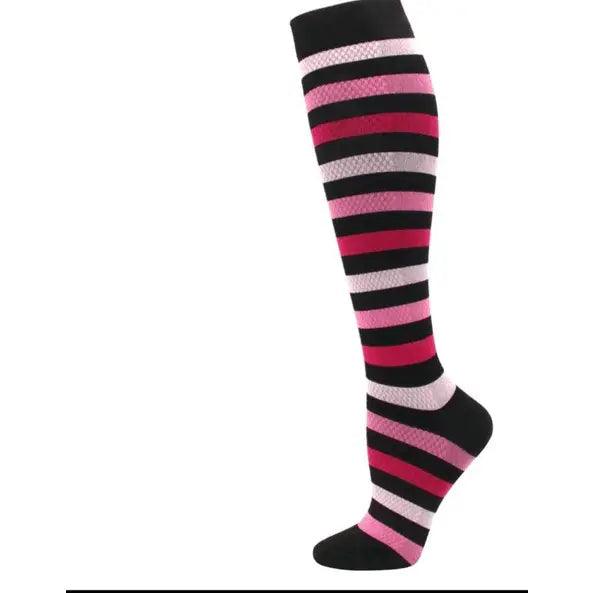 Pink Stripes Compression Socks - Scrubs Galore Uniforms 