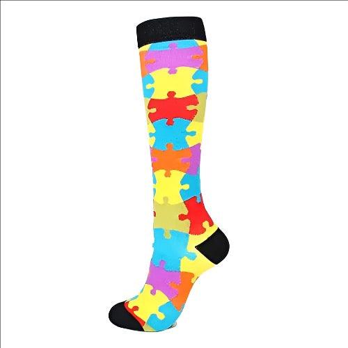 Puzzle Me Compression Socks - Scrubs Galore Uniforms 