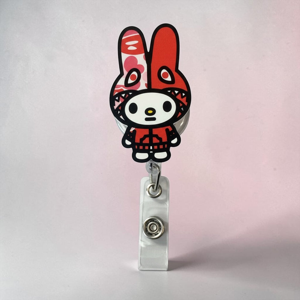 Red Bunny Inspired Badge Reel