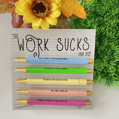 The Work Sucks 5 Piece Pen Set - Scrubs Galore Uniforms 