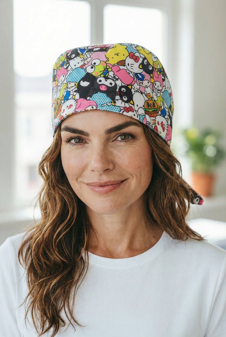 Sanrio Inspired Character Print Scrub Cap