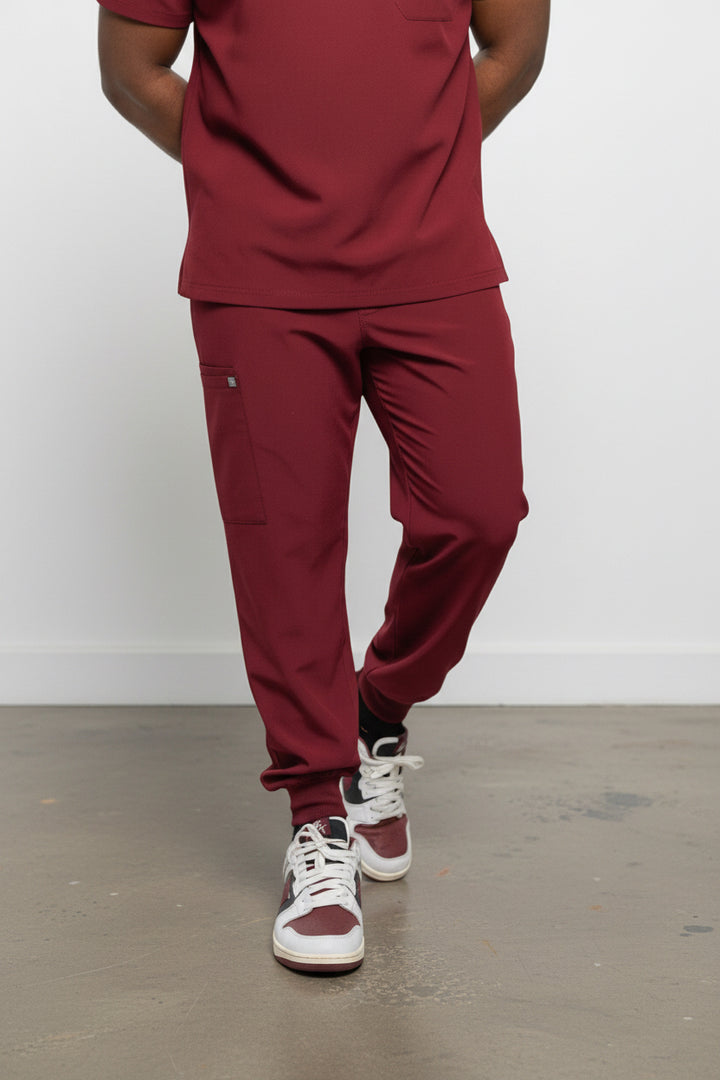 Men's Burgundy Joggers