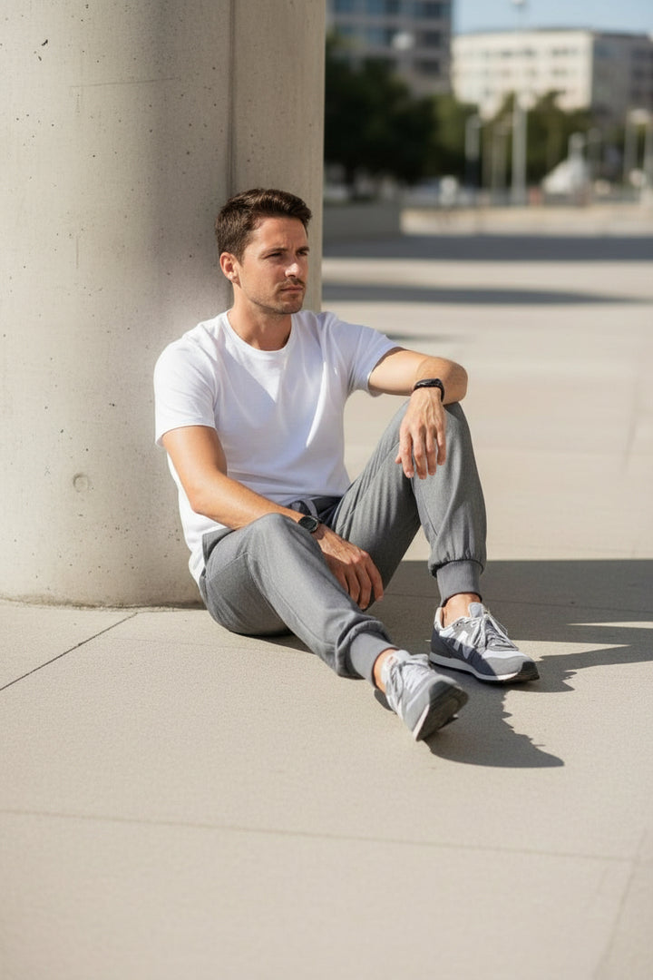 Men's Melange Grey Joggers