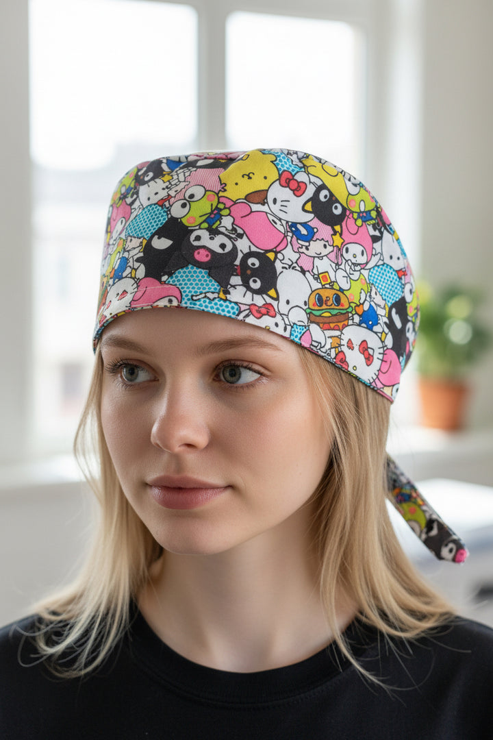 Sanrio Inspired Character Print Scrub Cap