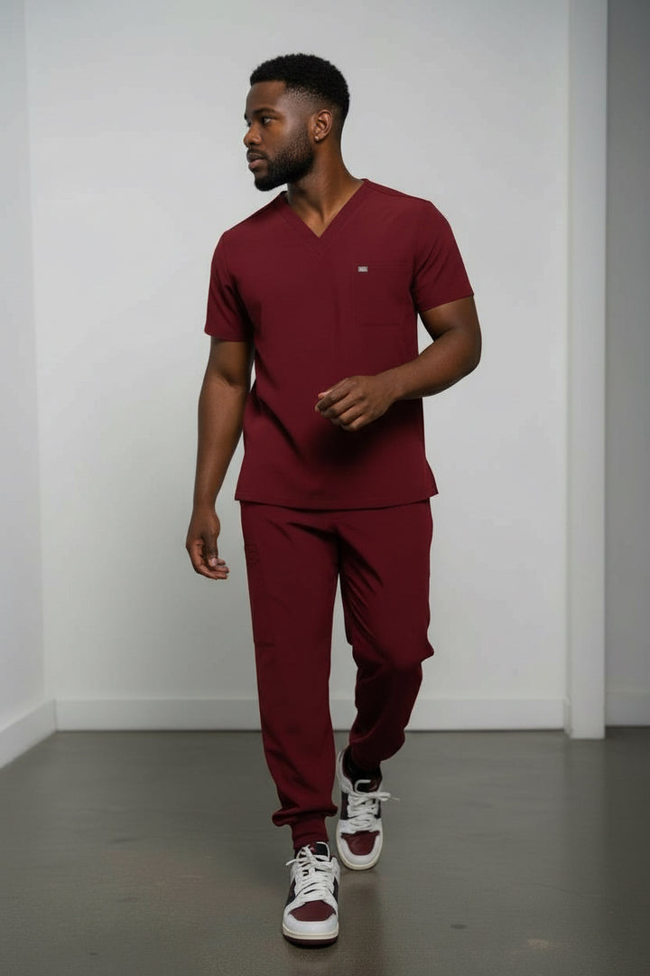 Men's Burgundy Joggers