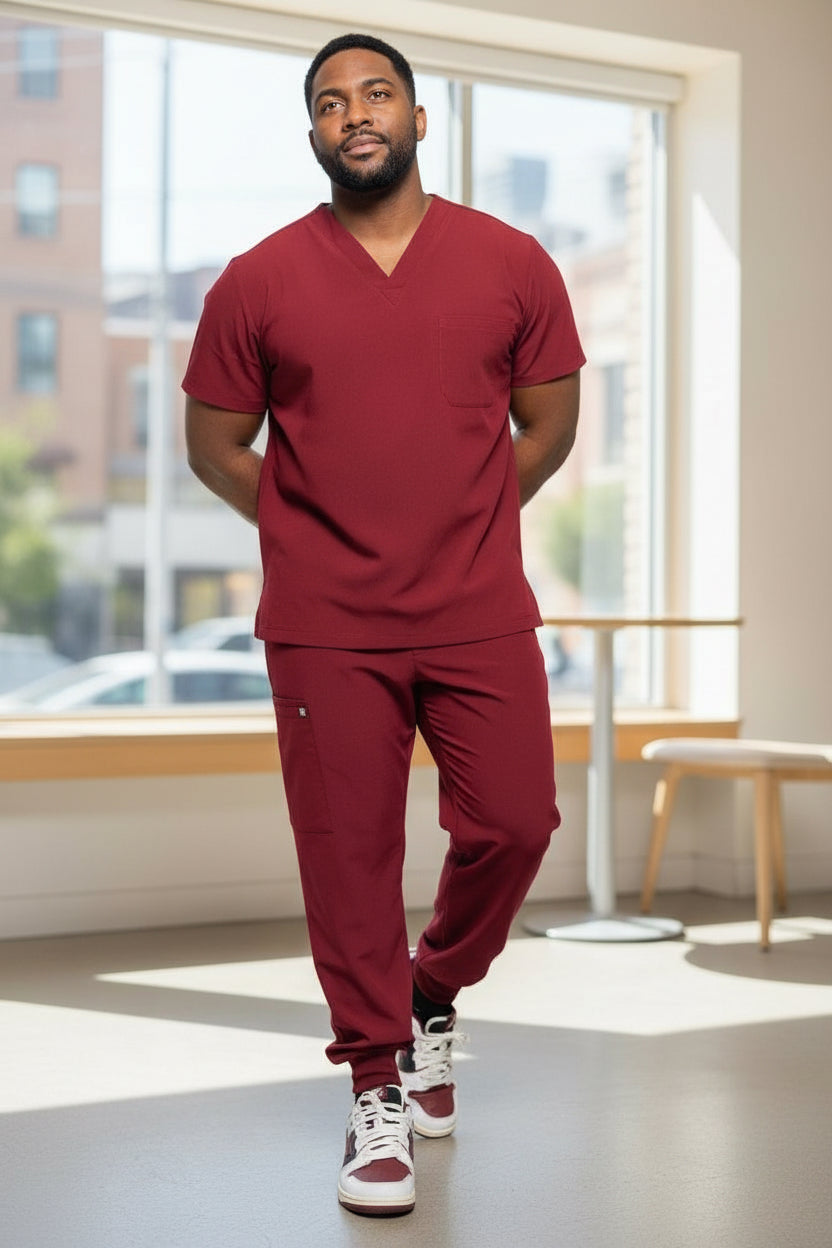 Men's Burgundy Joggers