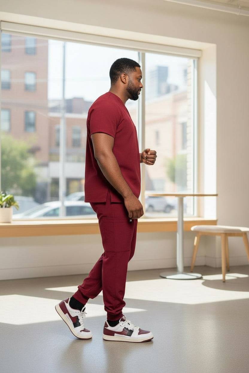 Men's Burgundy Joggers
