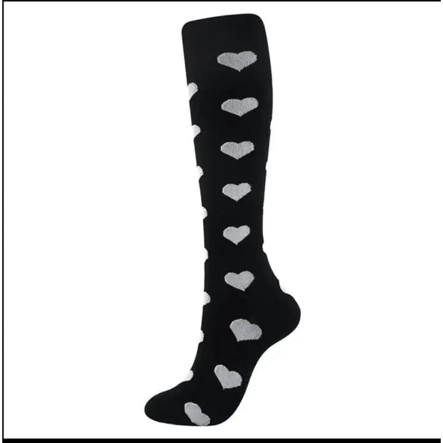 White Hearts Compression Socks - Scrubs Galore Uniforms 