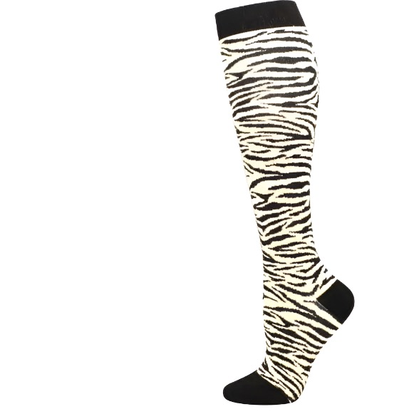 Zebra Print Compression Sock - Scrubs Galore Uniforms 