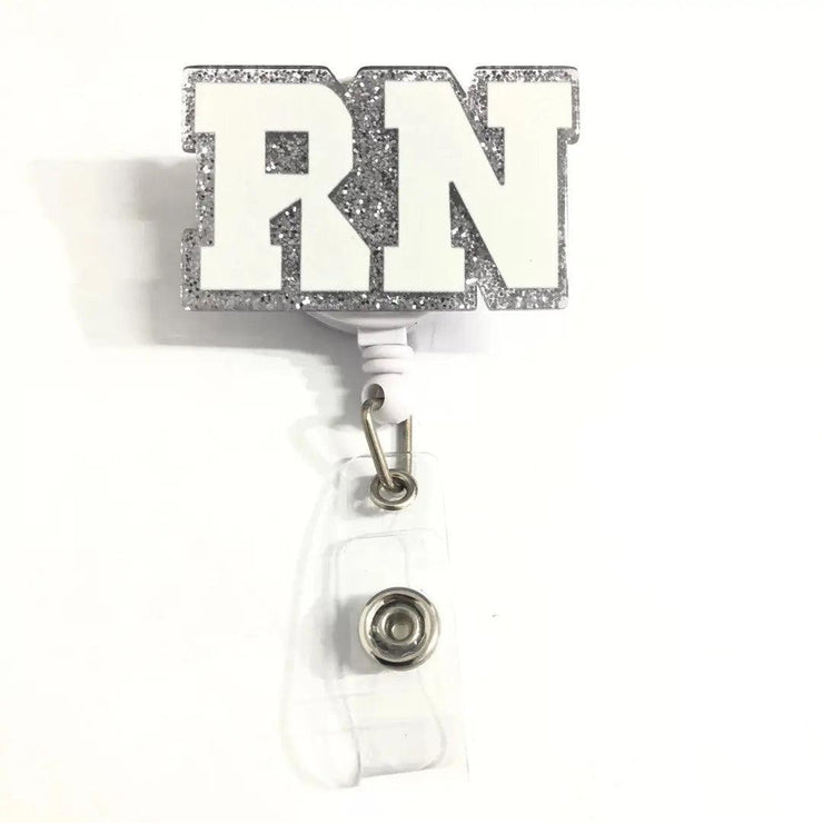 RN Glitter Badge Holder - Scrubs Galore Uniforms 